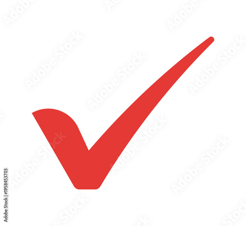 Free Download Red Check Mark Icon. Approved Tick Symbol. Isolated on Transparent Background - GFXLoad