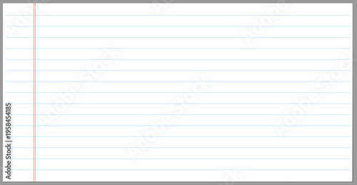 A blank sheet of lined notebook paper with a red margin line on the left side