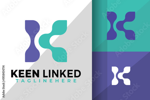 Letter K Connect Linked Logo Logos Design Element Stock Vector Illustration