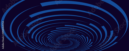 Abstract Digital Circles of Particles with Noise. Futuristic Circular Sound Wave. Big Data Visualization. 3D Virtual Space VR Cyberspace. Crypto Currency Concept. Vector Illustration.