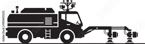 Vector silhouette of a roadside assistance truck