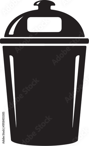 Black trash can icon vector