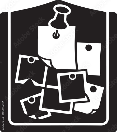 Vector illustration of sticky notes on a board