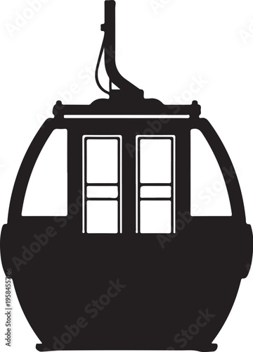 Vector cable car cabin silhouette icon