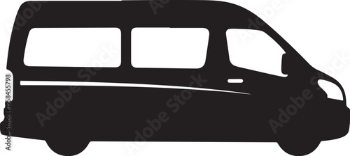 Black silhouette of a minivan vector