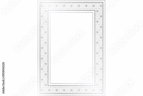 Ornate rectangular frame, decorative border, empty picture frame, white background