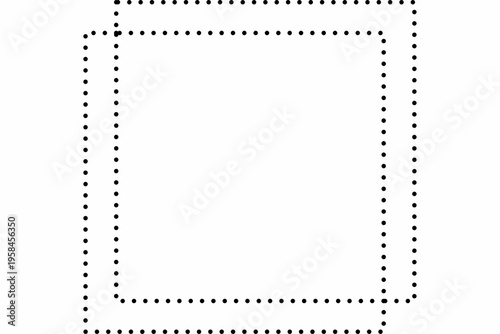 Dotted line, square border, black outline, graphic element, design template