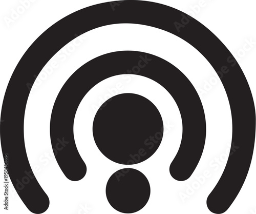 WiFi symbol, wireless internet icon, black logo, network connection sign