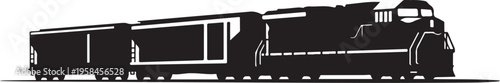 Black train, locomotive icon, vector illustration, transportation symbol