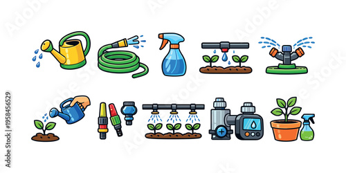 Gardening tools and irrigation systems for plant care and watering