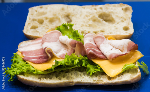 sandwich with ham and cheese
