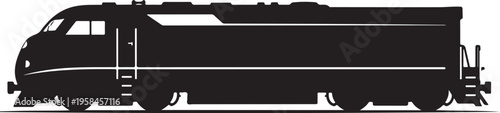 Vector silhouette of a train locomotive