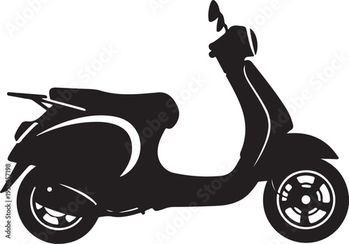 Vector black scooter silhouette icon