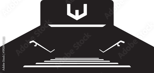 Vector icon of escalator or moving staircase