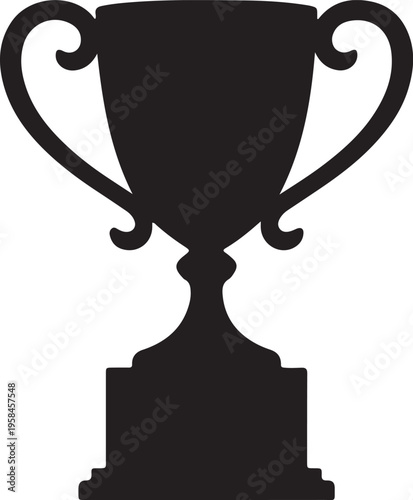 Canvas Print Trophy Cup Silhouette Isolated on Transparent Background Award Winner Vector Ico