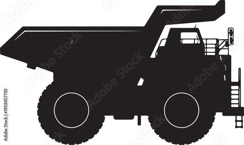 Vector silhouette of a mining dump truck