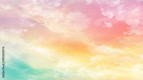 Fantasy Sky with Light Clouds and Pastel Glow. Calm Morning Sky with Light Clouds and Warm Hues. Airy Sky Background with Dreamy Cloud Formation