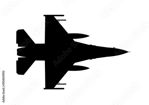 Silhouette of a fighter jet, vector illustration
