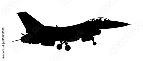 Silhouette of a fighter jet, vector illustration