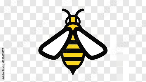 Simple Black and Yellow Bee Illustration 1.