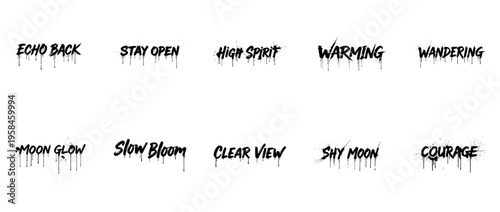 Graffiti style motivational words on white background