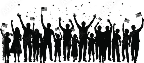 Independence day celebration silhouette freedom and joy