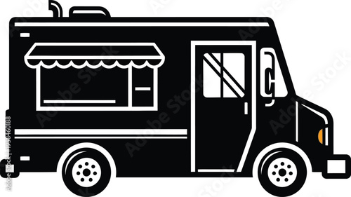 Food truck illustration for restaurant or catering services