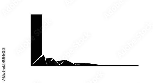 Black silhouette graphic of a stylized mountain range with a tall peak and smaller peaks in a simple modern