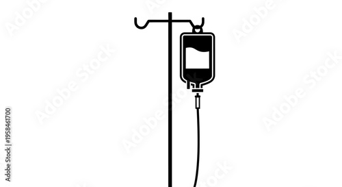 Iv drip bag on medical stand with tube hospital equipment for intravenous therapy