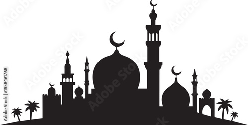 Need Arabian city black silhouette no Background