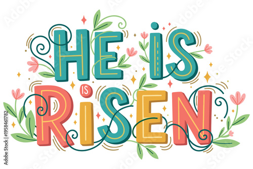 Christian Easter Easter typography, inspirational religious lettering