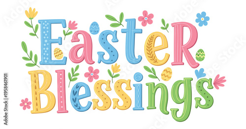 Christian Easter typography, inspirational religious lettering decorative vintage style