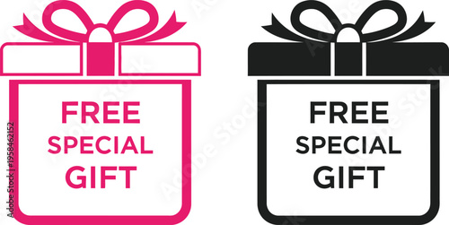 Free gift icons with red and black color schemes