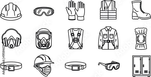 Personal protective equipment icons