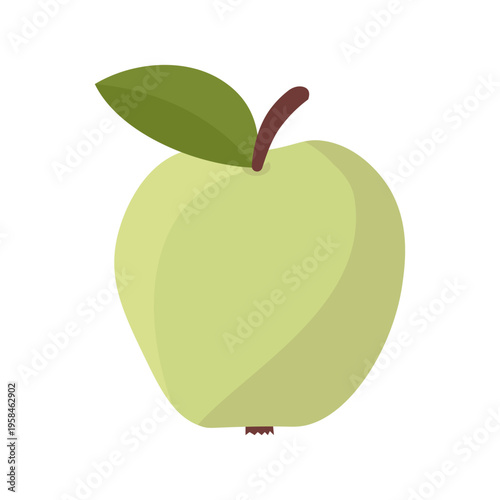 apple fruit with leaf flat vector icon for food apps and websites