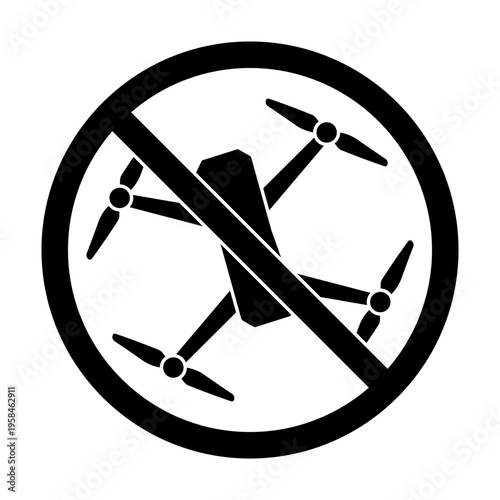 clear prohibitory sign indicating no drone flying