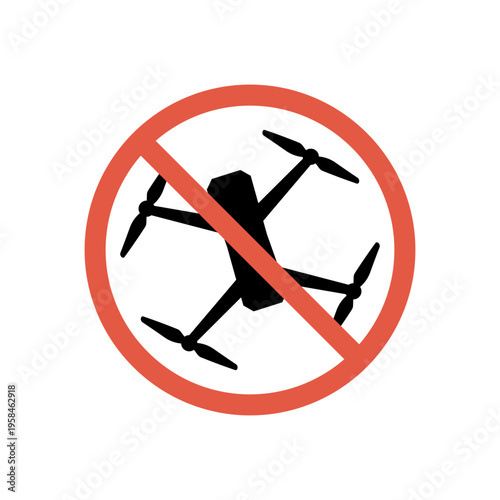 clear prohibitory sign indicating no drone flying