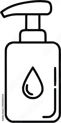 Liquid soap dispenser bottle icon for hygiene and bathroom sanitizing products isolated on transparent background art