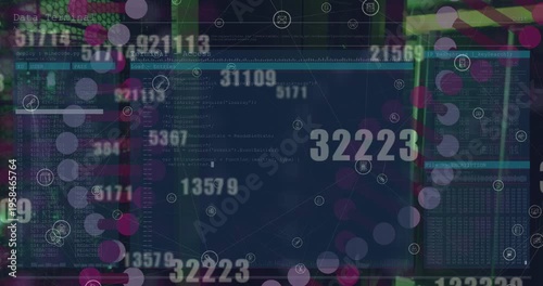 Animation of digital counter with dna helix and programming codes over network server