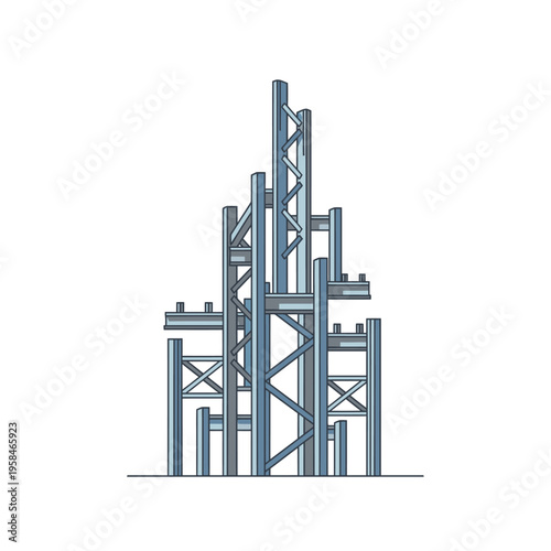 Abstract Steel Structure Construction Framework.