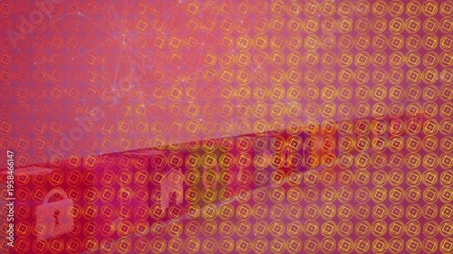 Animation of binary system balls green agriculture field