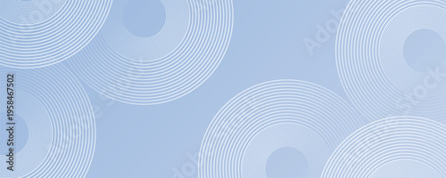 Modern abstract blue background with circle lines pattern. Geometric stripe line art design for poster, brochure, cover, website, header, web banner, presentation