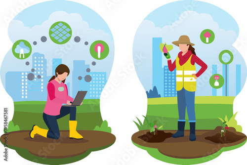 Sustainable agriculture and technology a woman working in a modern farm setting