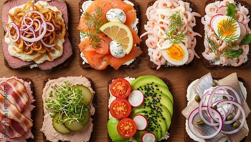 Delicious food platter at local restaurant morning high resolution photo