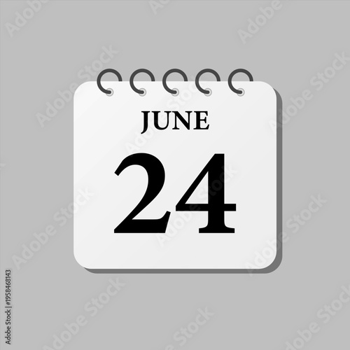 Icon page calendar day - 24 June
