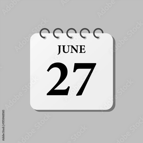 Icon page calendar day - 27 June