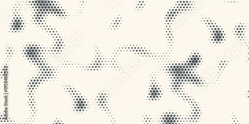 Hexagon Shapes Vector Abstract Geometric Technology Oscillation Wave Isolated on Light Background. Halftone Hex Retro Simple Pattern. Minimal 80s Style Dynamic Tech Wallpaper