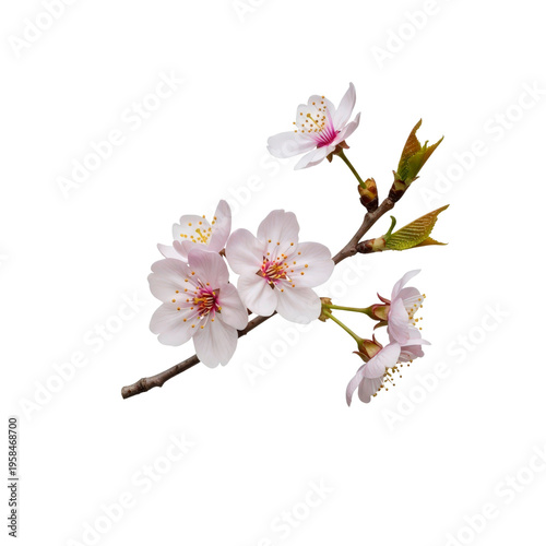 Cherry blossom branch with pink flowers