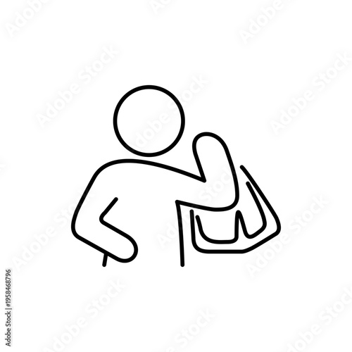 ショッピングバッグを持っている人の線画アイコン