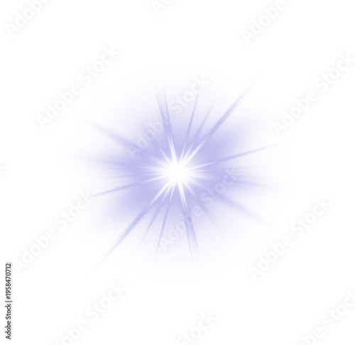 Blue glowing starburst flash light explosion effect isolated on dark background abstract energy flare design.